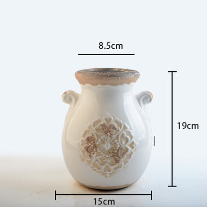 Elegante Keramikvase mit Ziermuster Brehn