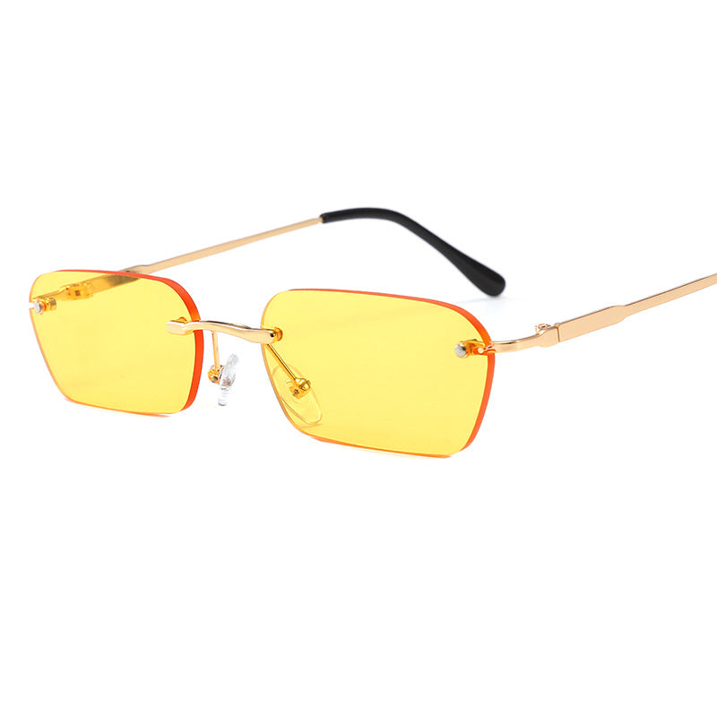 Damen modische rechteckige Sonnenbrille mit luxuriösem Metallrahmen Brehn