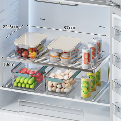 Doppelschicht Kühlschrank Regal Organizer Rack mit lamellierter Oberseite