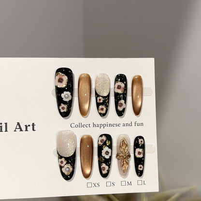 Elegantes Floral-Design Druck-Nagelkunst Set