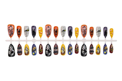 Kunstnagelset mit gruseligen Halloween-Motiven Brehn