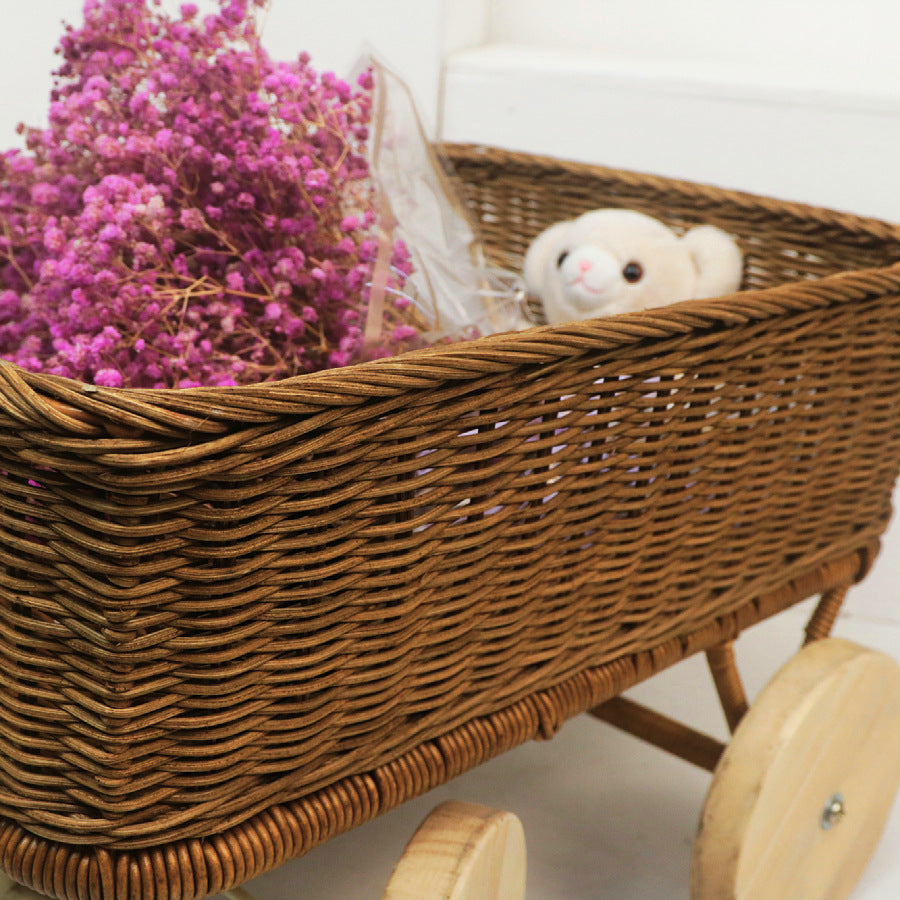 Handgefertigter Woven Storage Cart Brehn