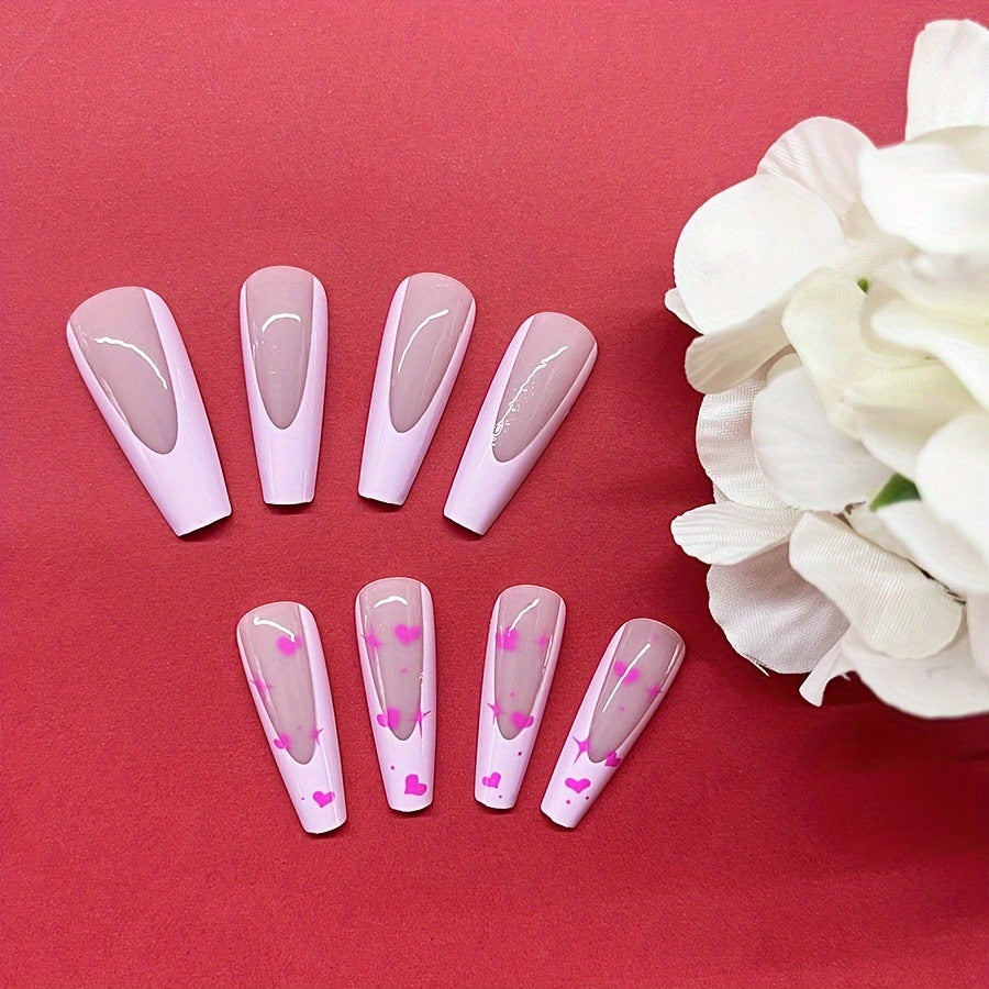 Dekorative Herz-Themen Press-On Nagelkunst Brehn