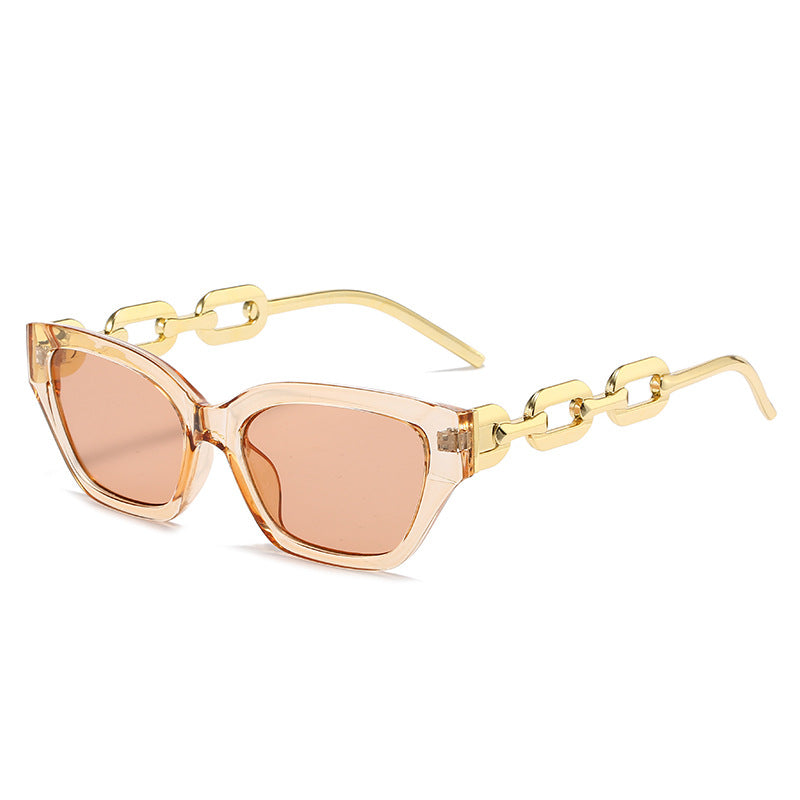Damen modische Cat-Eye Sonnenbrille mit luxuriösem Kettenrahmen Brehn