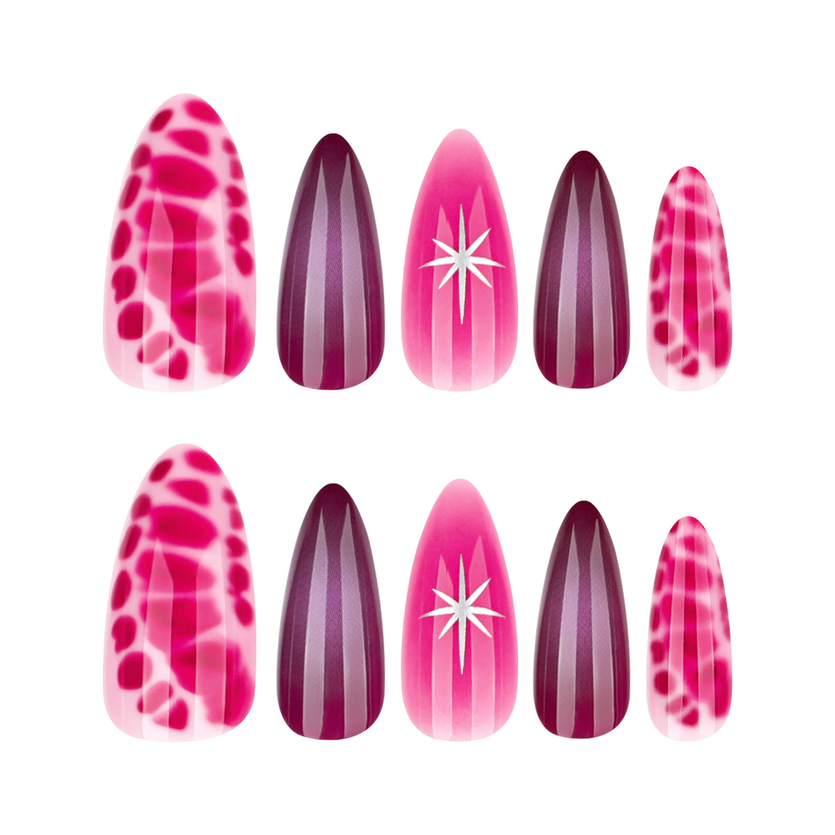 Kunstvolle Stiletto-Nägel mit eleganten Farbverlauf und filigranen Akzenten Brehn
