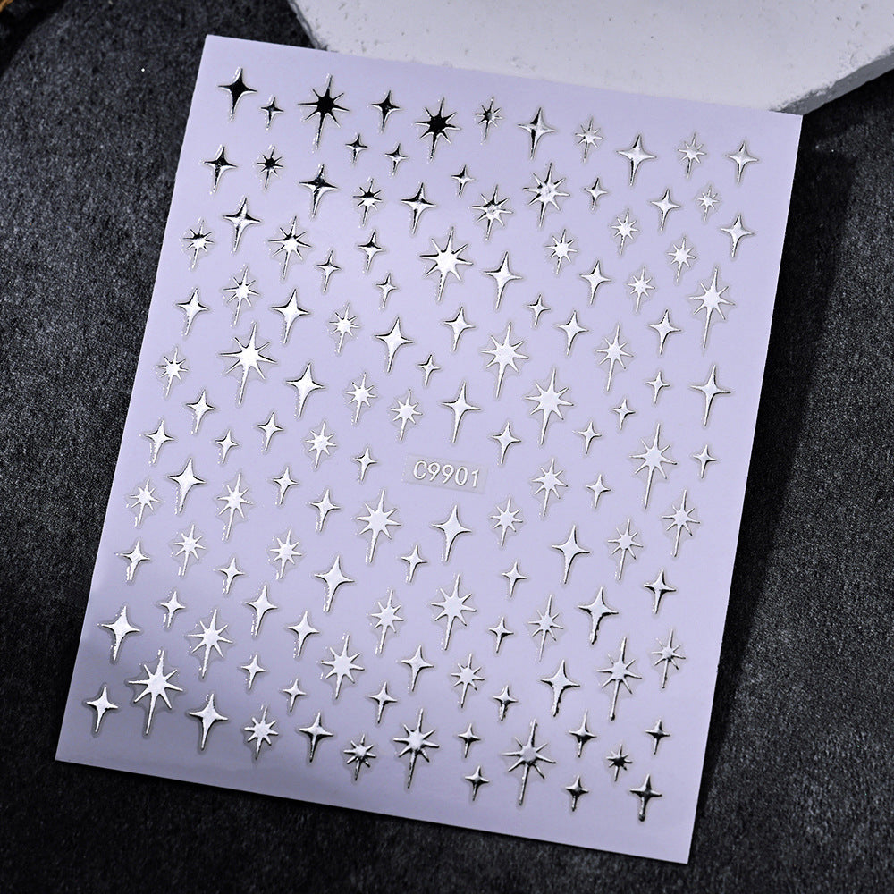 Gold Star Nail Art Dekorationsaufkleber