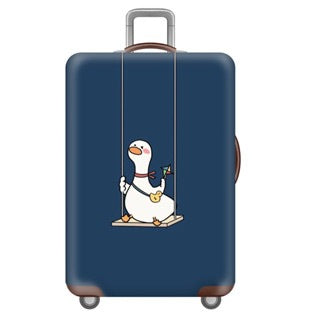 Unisex nan Hartschalen-Trolley mit niedlichem Entenmotiv, leichtes kabinenfreundliches Reisegepäck mit Teleskopgriff und Innenraumorganisation Brehn
