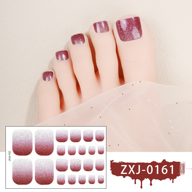 Glitter Gradient Zehennagel-Wickel