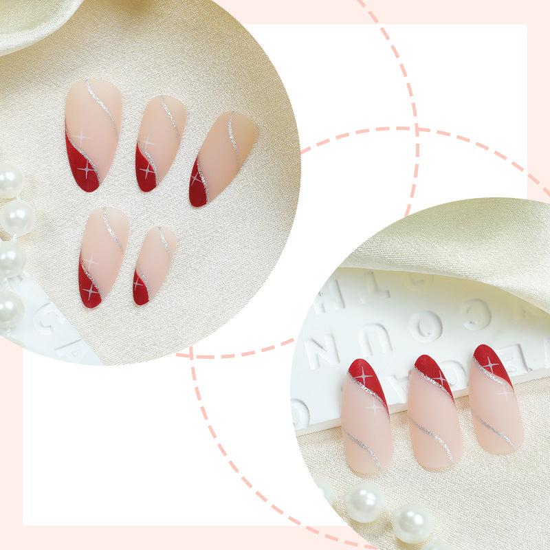 Künstlerisches Gradient Press-On Nagelset Brehn