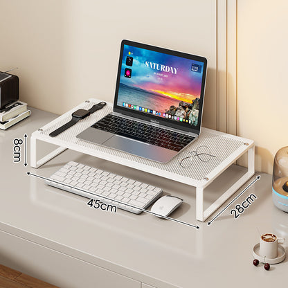 Belüfteter Metallgitter-Laptop- und Monitorständer mit Unter-Schreibtisch-Tastaturablage