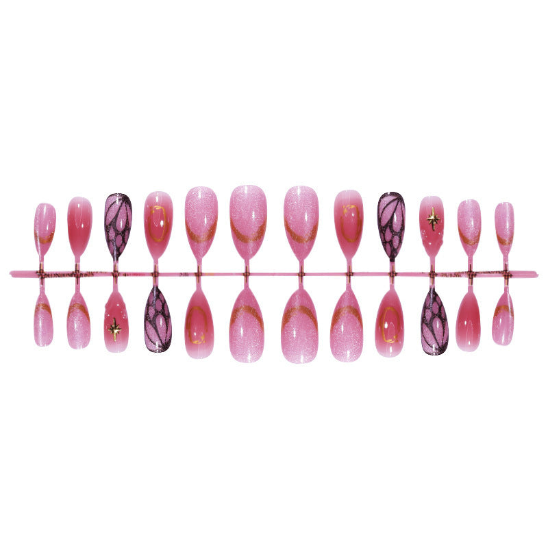 Kreatives Kunstnagelset mit rhinestones und glitzernden Akzenten Brehn