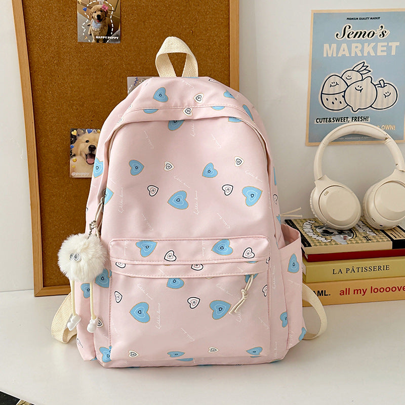 Herz-Print Casual Rucksack