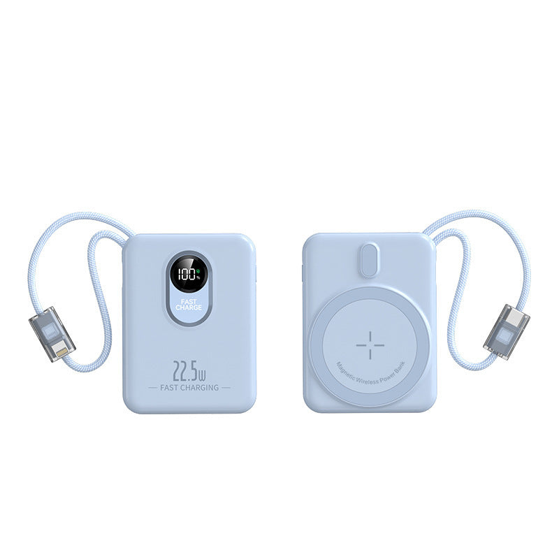Magnetische Wireless Powerbank mit Schnellladefunktion und digitaler Anzeige Brehn