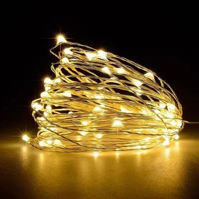 LED Feenlichter Ultra-dünner Silberdraht Batteriebetrieben Spritzwassergeschützt Dekorative Beleuchtung Brehn