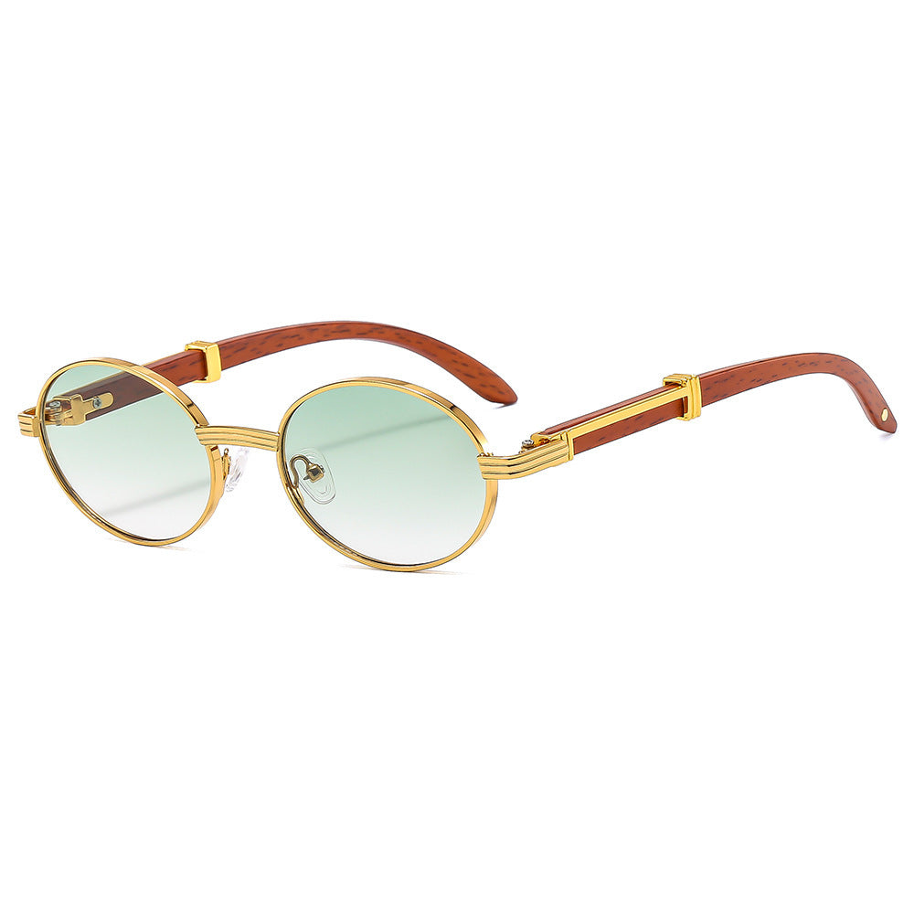 Vintage-inspirierte runde Sonnenbrille mit luxuriösen goldenen Akzenten Brehn