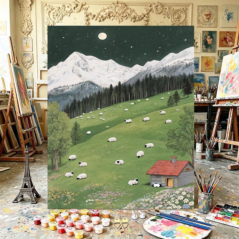 Scenic Mountain Landscape Canvas Art Print Brehn