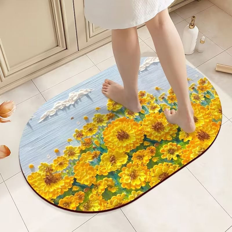 Floral Print Teppich Brehn