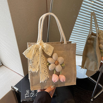 Floral Accent Handgefertigte Tote Bag