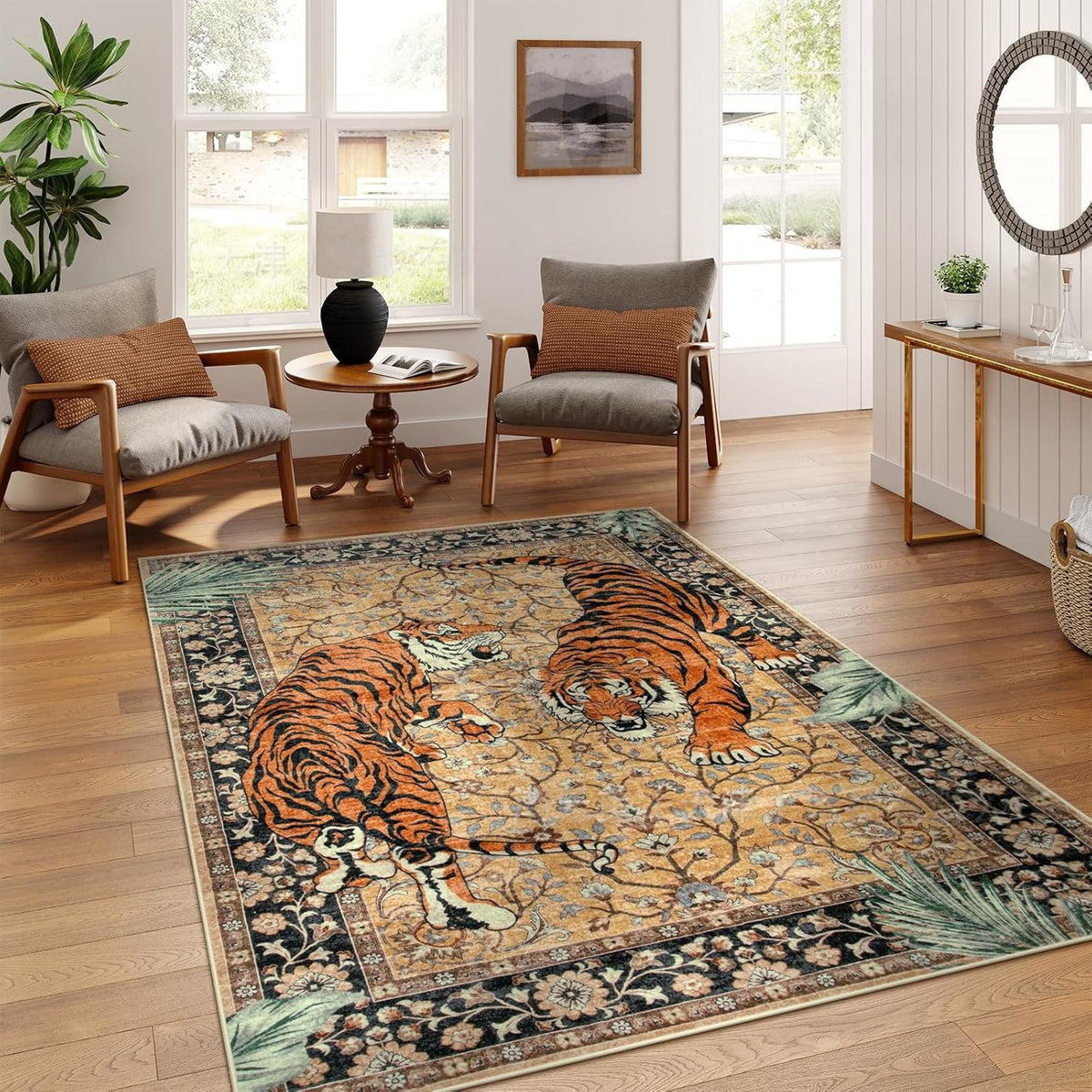 Künstlerischer Zebra-Print-Teppich für moderne Innenräume