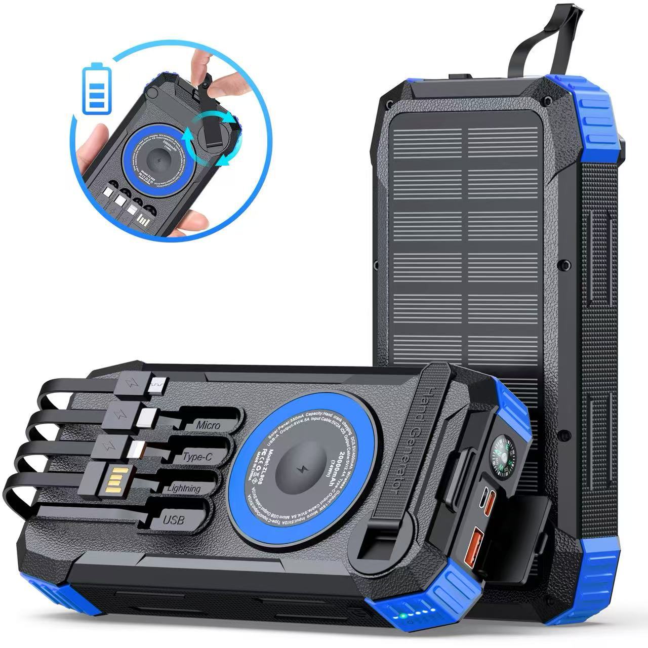Solar Powerbank mit Hochgeschwindigkeitsladefunktion Brehn