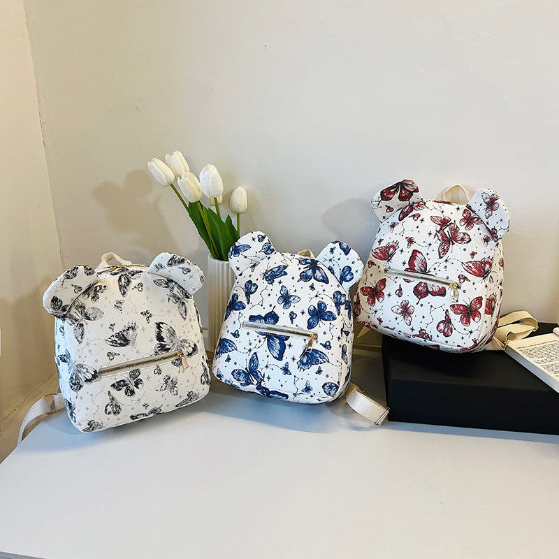Süßer Schmetterlingsdruck Mini-Rucksack Brehn