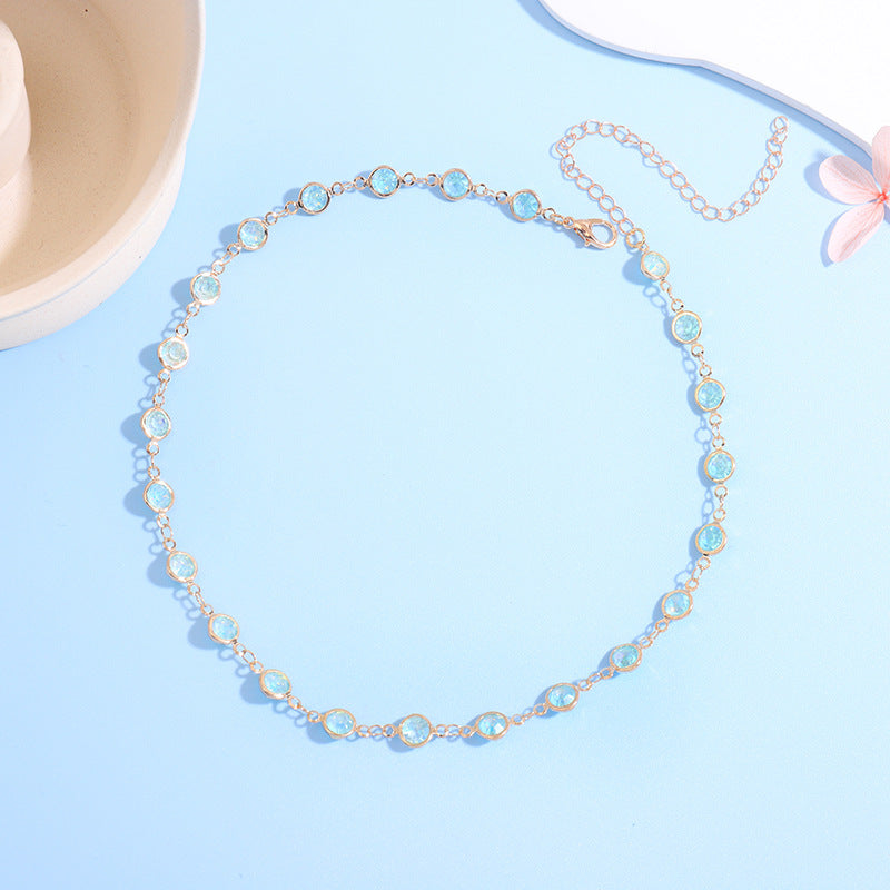 Funkelnde Kristall Choker Halskette Brehn