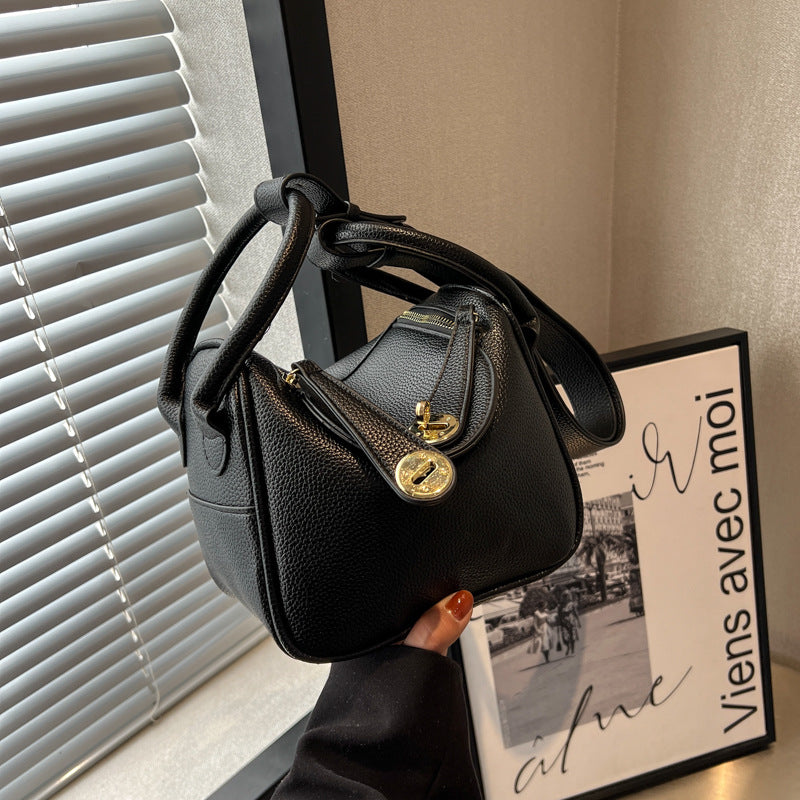 Strukturierte Lederhandtasche Brehn