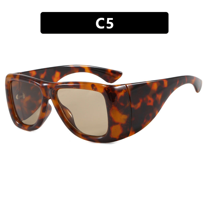 Damen trendige oversized Sonnenbrille mit markantem Schildpatt-Design Brehn
