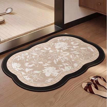 Blumen Design Rutschfeste Badematte