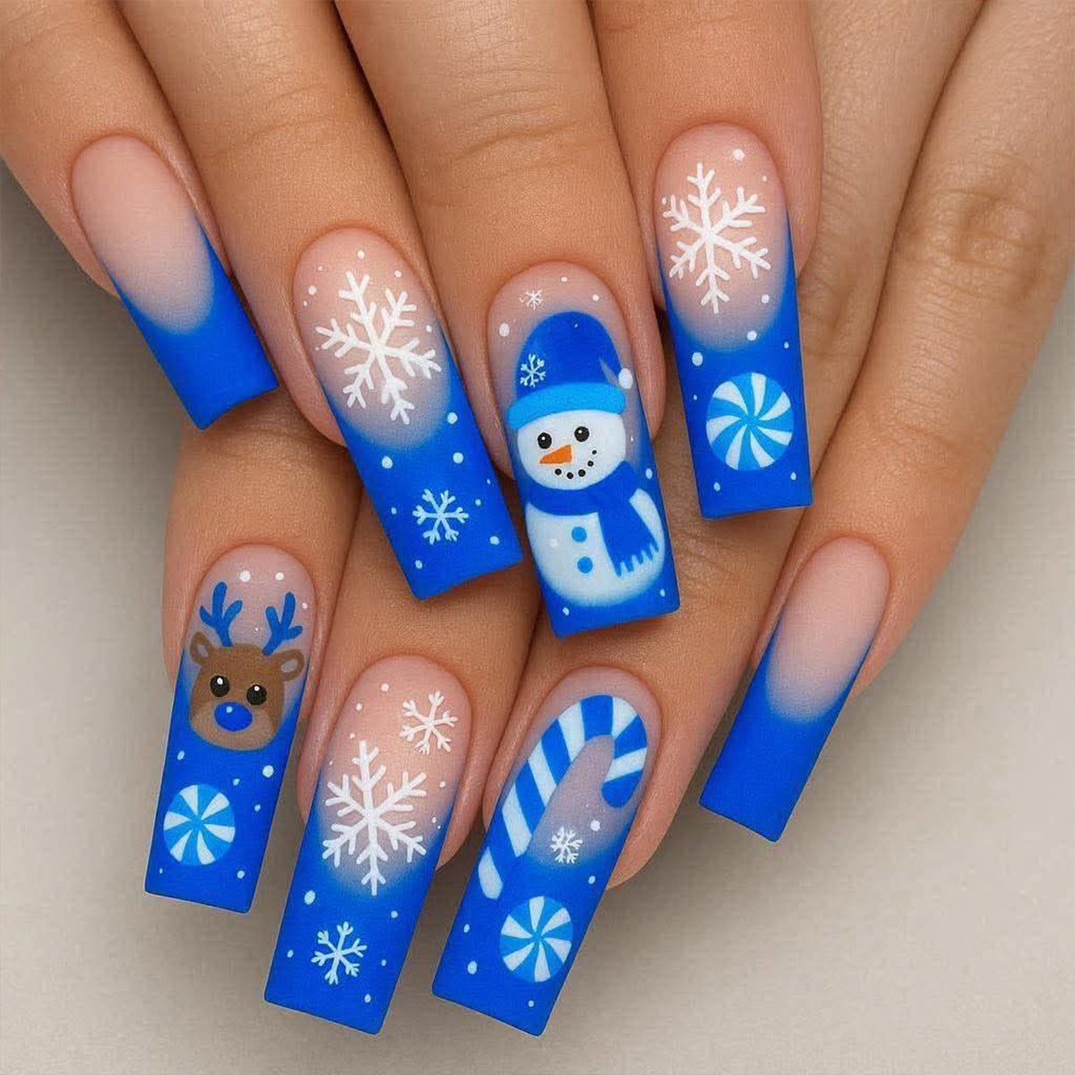 Festliche Winter-Themen 3D Nagelkunstverlängerungen Brehn