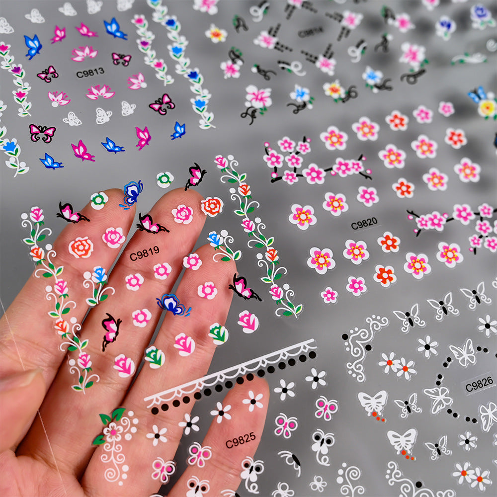 Kreative Nagelkunst Aufkleber Sammlung