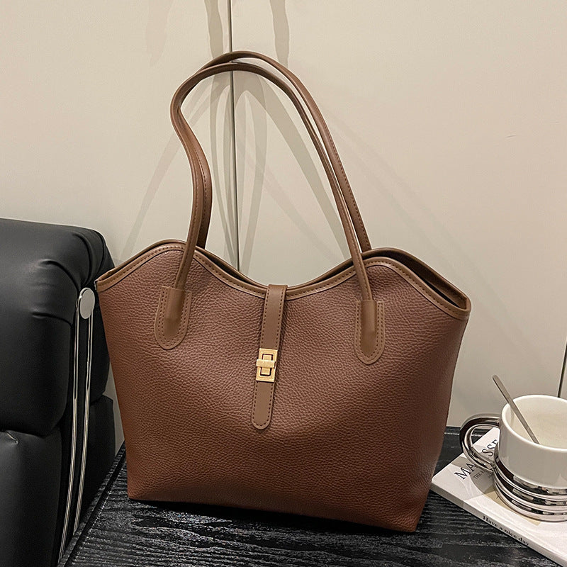 Elegante Strukturierte Leder Tote Bag