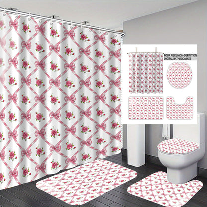 Digital Bow Pattern Badezimmer Dekor Set Brehn
