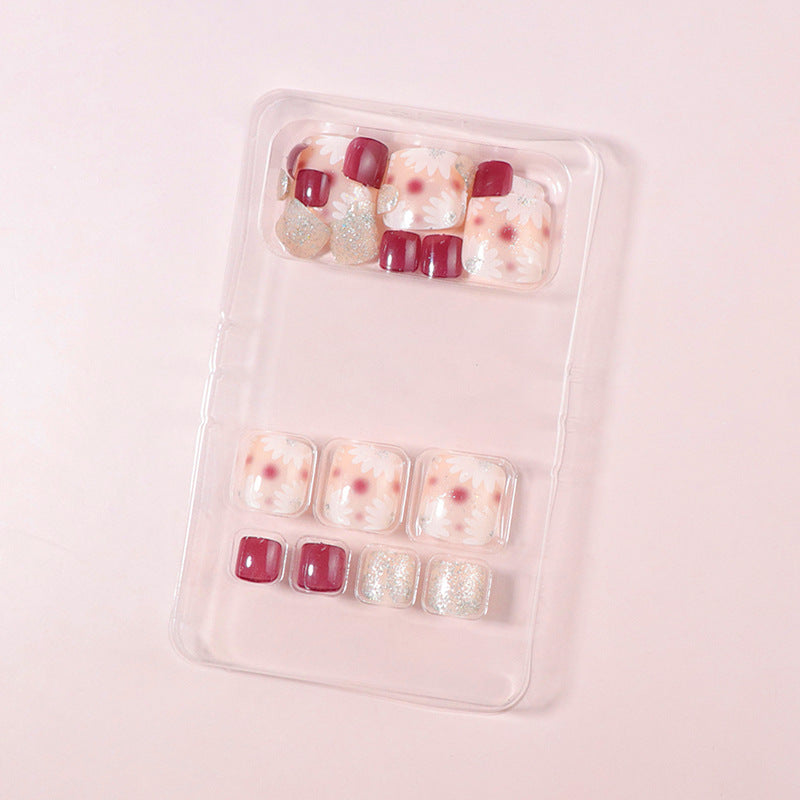 Künstlerisches Floral Press-On Nagelkunst Set Brehn