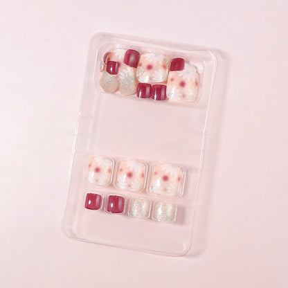 Künstlerisches Floral Press-On Nagelkunst Set Brehn