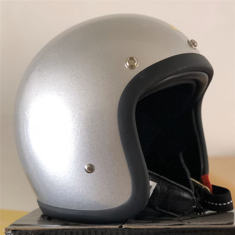 Klassischer Halbschalen-Motorradhelm Brehn