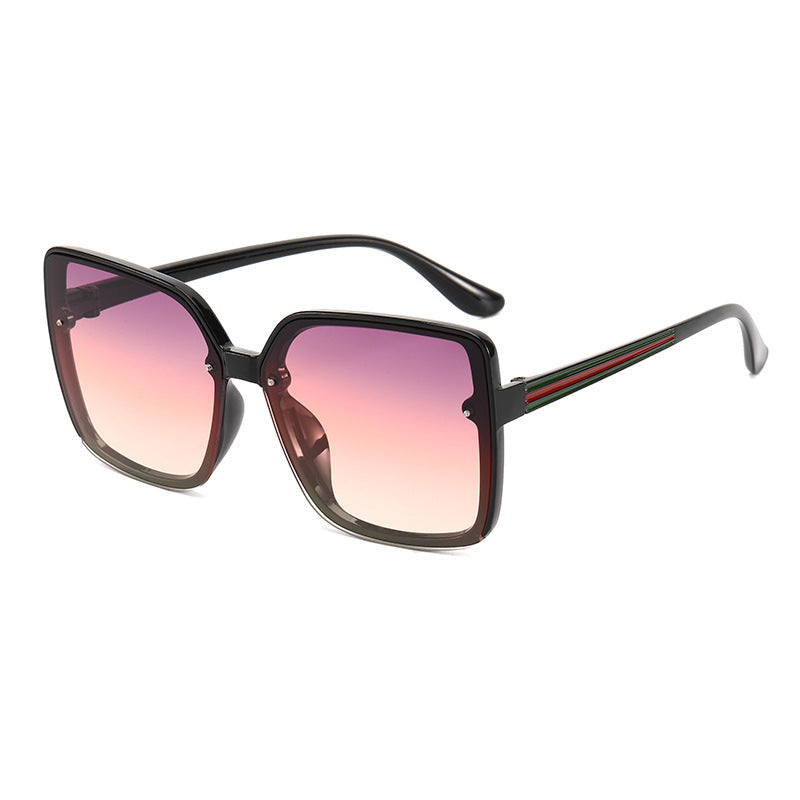 Damen Oversized-Quadrat-Sonnenbrille mit kontrastierendem Rahmen Brehn