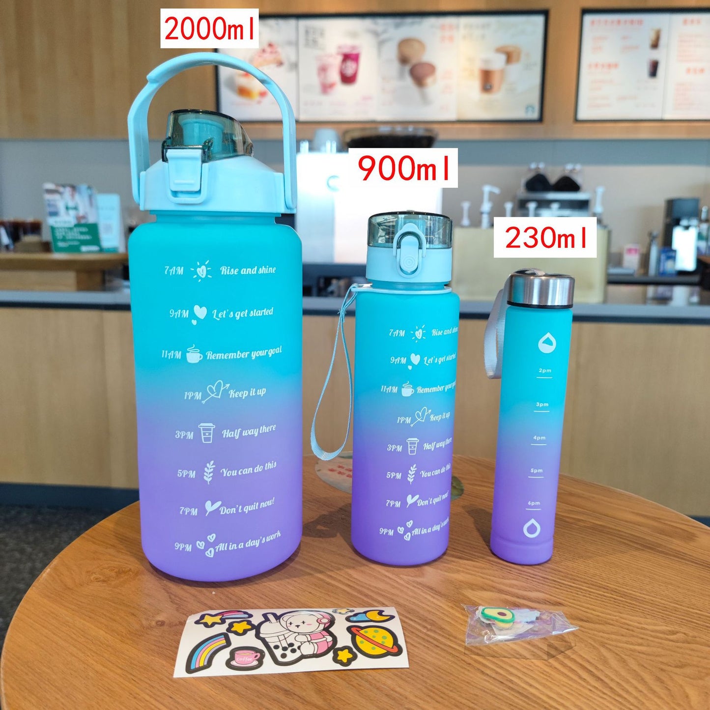 Damen Motivierende Trinkflasche mit Zeitmarkierungen Brehn