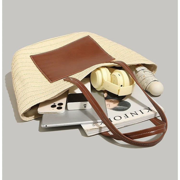 Strandtasche mit Integrierter Ledertasche Brehn