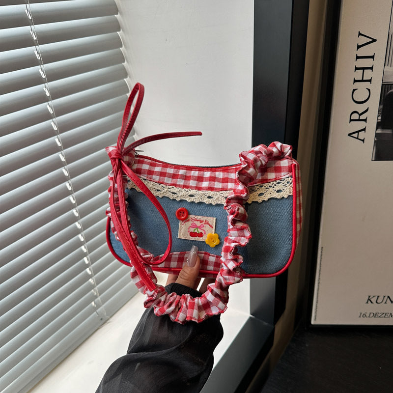 Retro Gingham Mini Umhängetasche Brehn