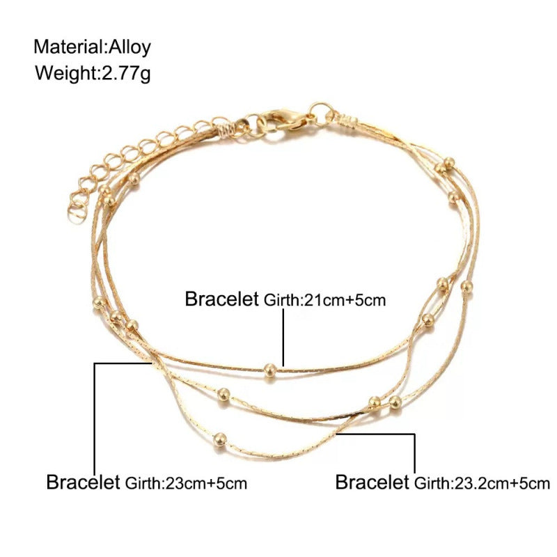 Multi-Strang Silber Perlenarmband Brehn