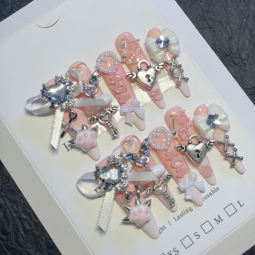 Charmantes dekoratives Press-On Nagel-Set