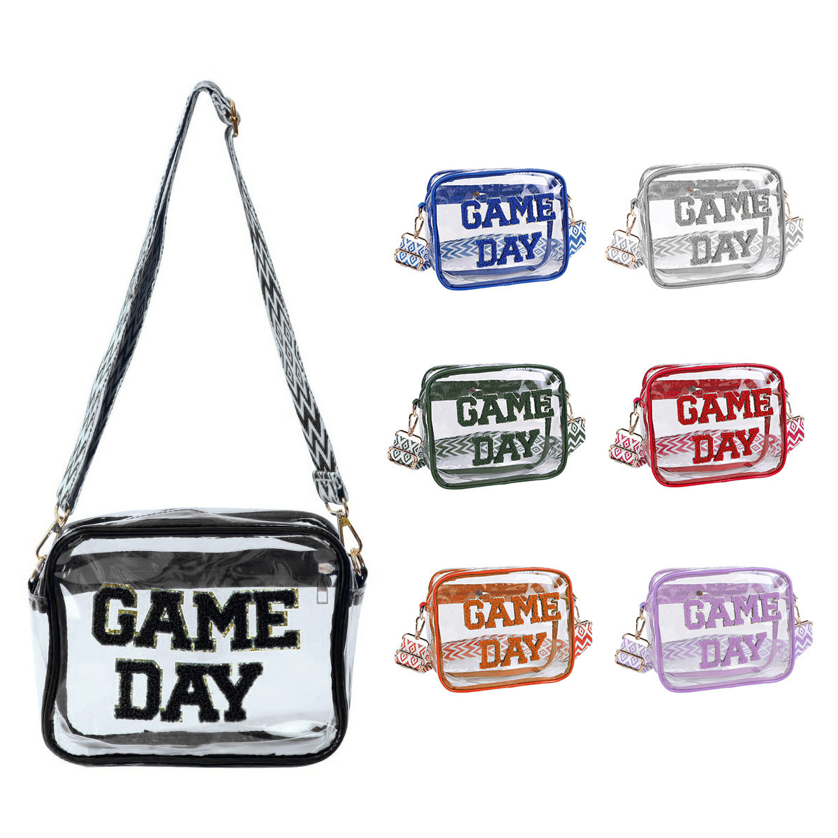 Transparente Umhängetasche mit Modischem Game Day Aufdruck Brehn