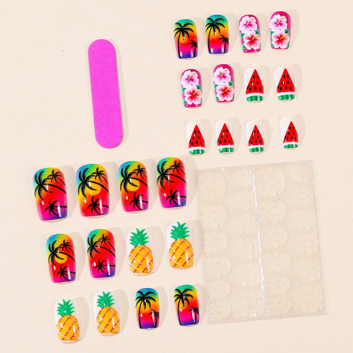 Tropisch-Frucht-inspiriertes Nagelkunst-Set Brehn