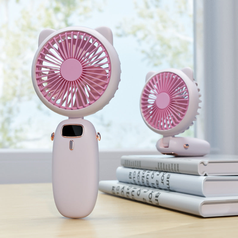 Cute Cat-Themed Handheld Fan Brehn