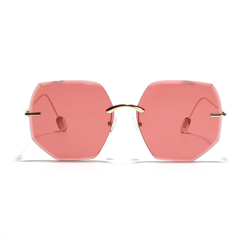 Damen geometrische Sonnenbrille mit hochwertigem Goldrahmen Brehn
