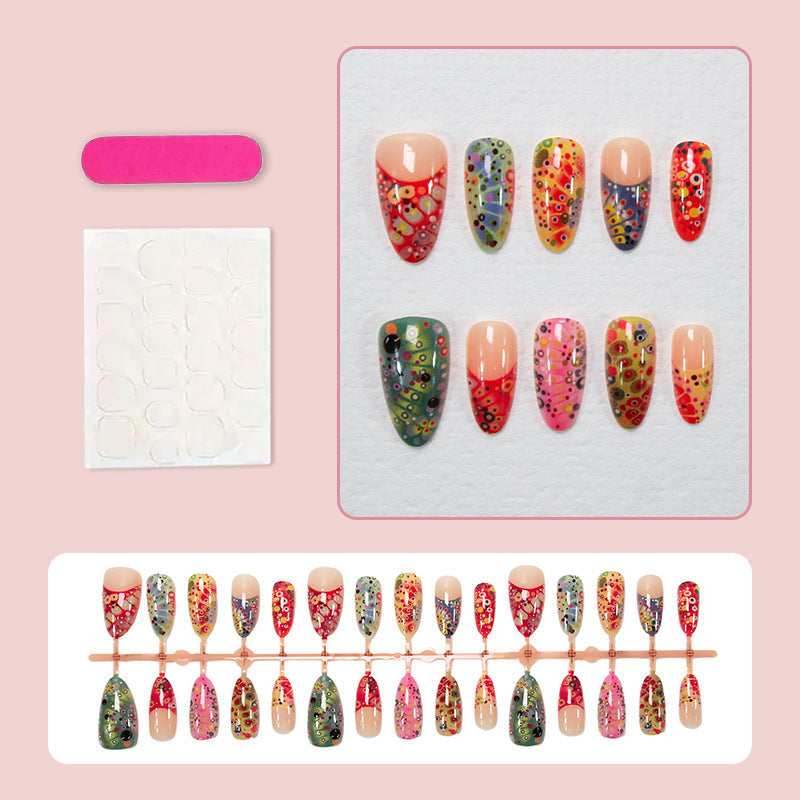 Künstlerisches handgemaltes Press-On Nagelkunstset