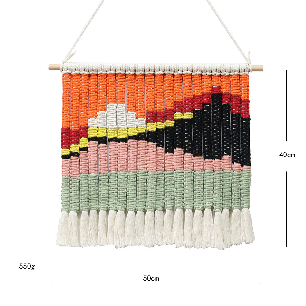 Makramee Wanddekoration mit stilvollem geometrischem Muster