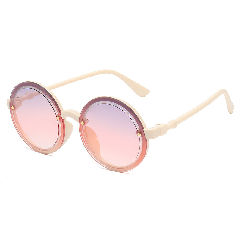 Damen Runde Sonnenbrille mit transparentem Rahmen Brehn