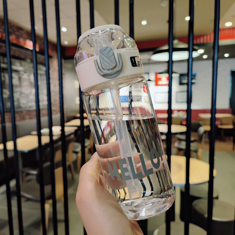 Damen Ergonomische Trinkflasche mit integriertem Strohhalm Brehn